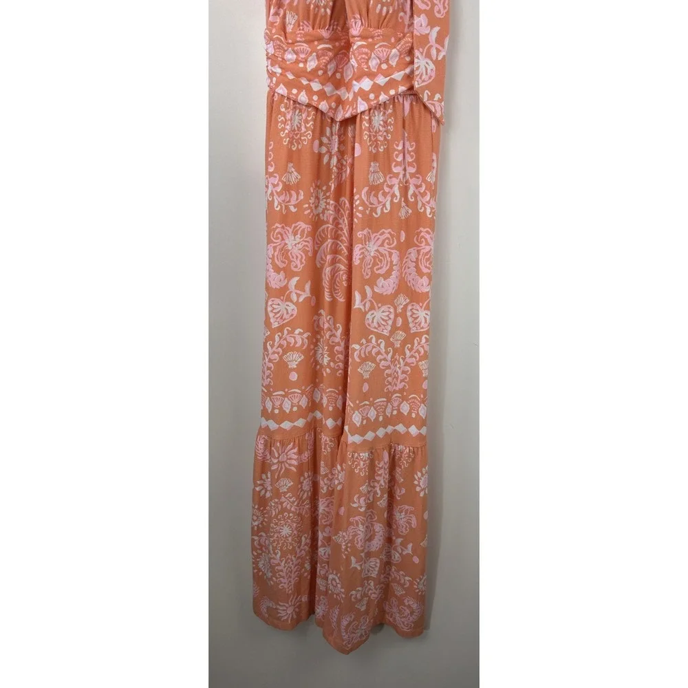 Lilly Pulitzer Montecito Mixed Print Cross Neck Maxi Halter Dress EUC Size XS - Picture 4 of 16